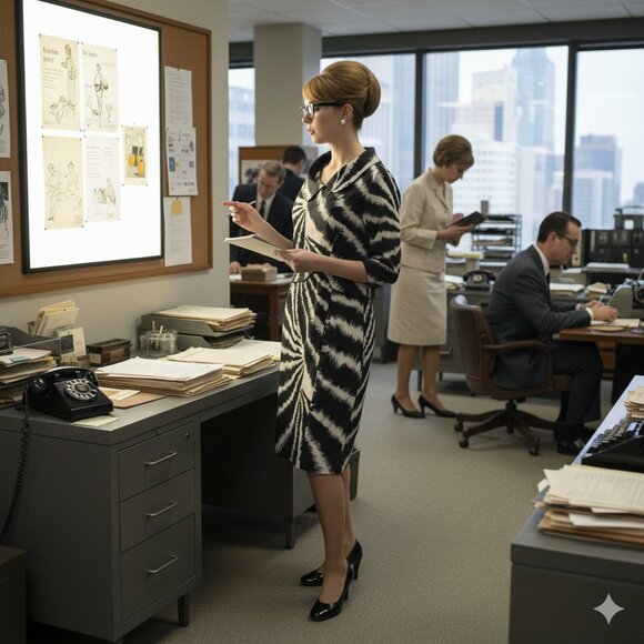 Vintage 50s 60s Silk Dress 2 Piece Rodolph Originals  Zebra Stripe Animal… - Picture 1 of 11